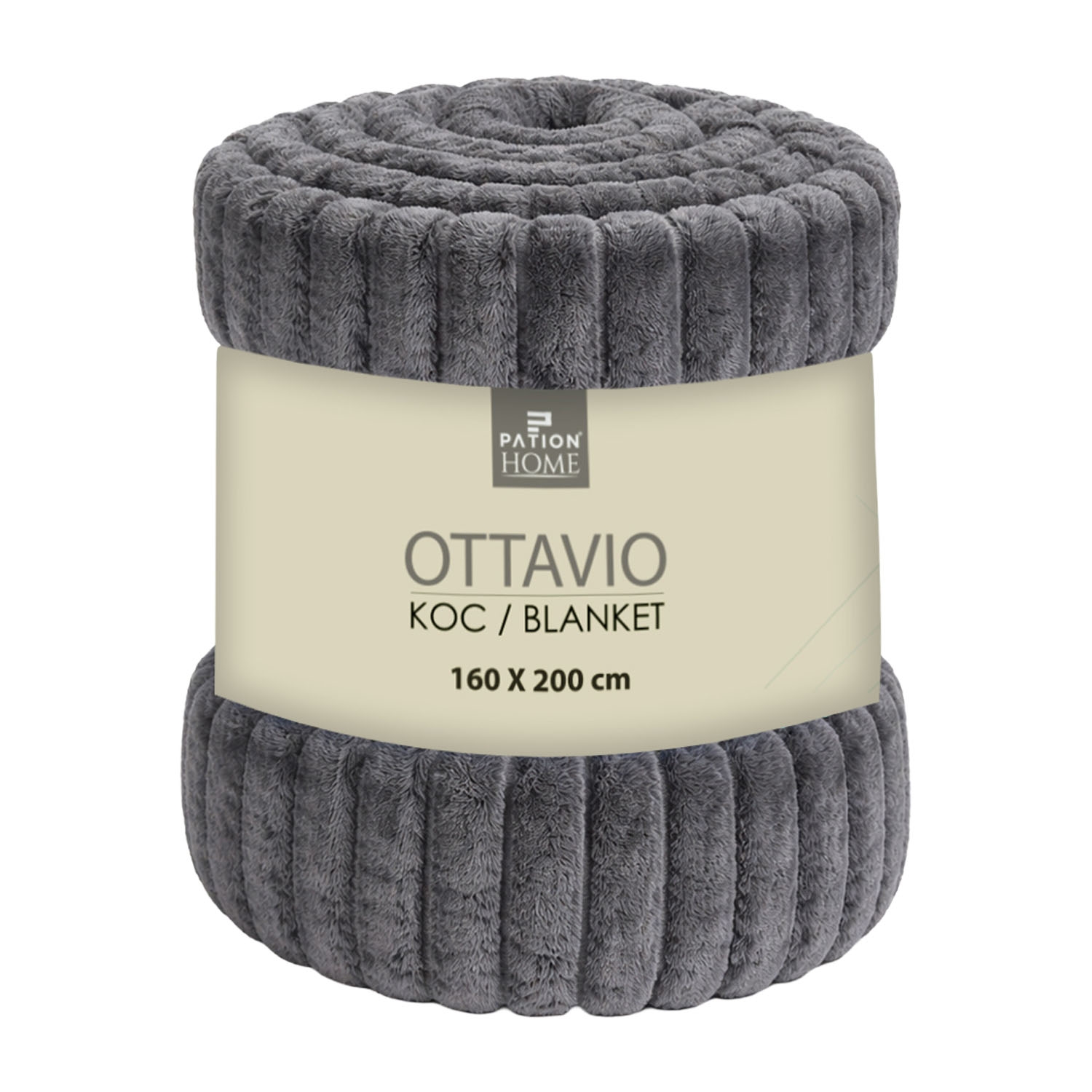 Koc 220 x 200 cm Pation Home Ottavio, 300 gsm, grafitowy