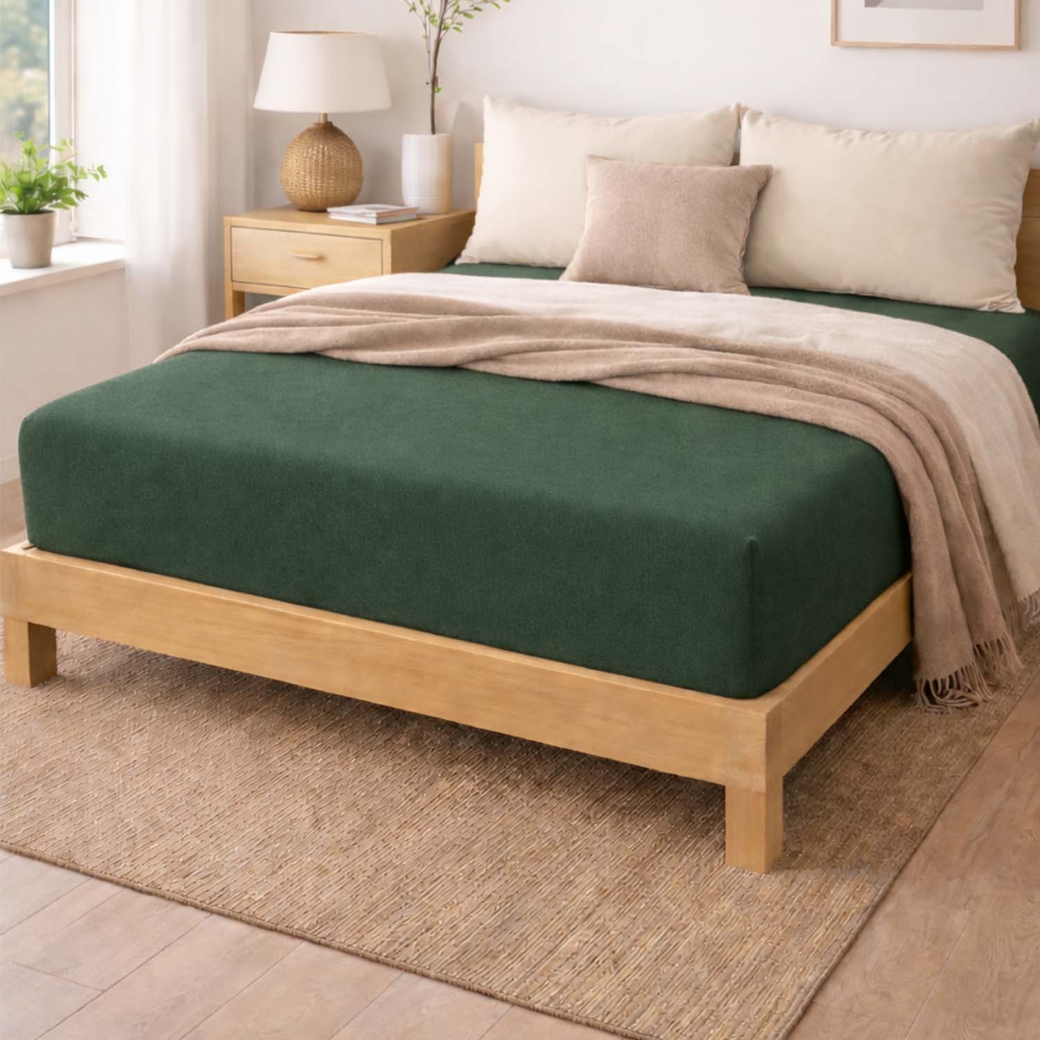 Prześcieradło z gumką 140 x 200 cm Pation Home Nexa, zielone