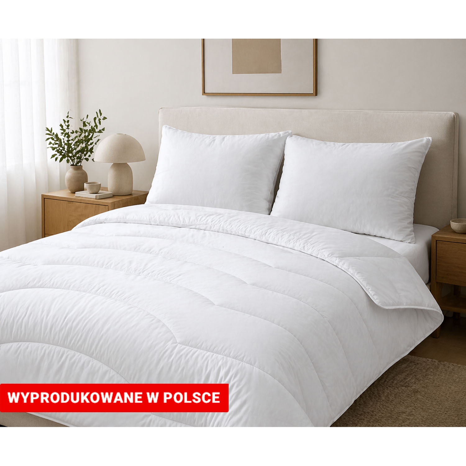 Kołdra 160 x 200 cm Wendre Cotton Percale, biała