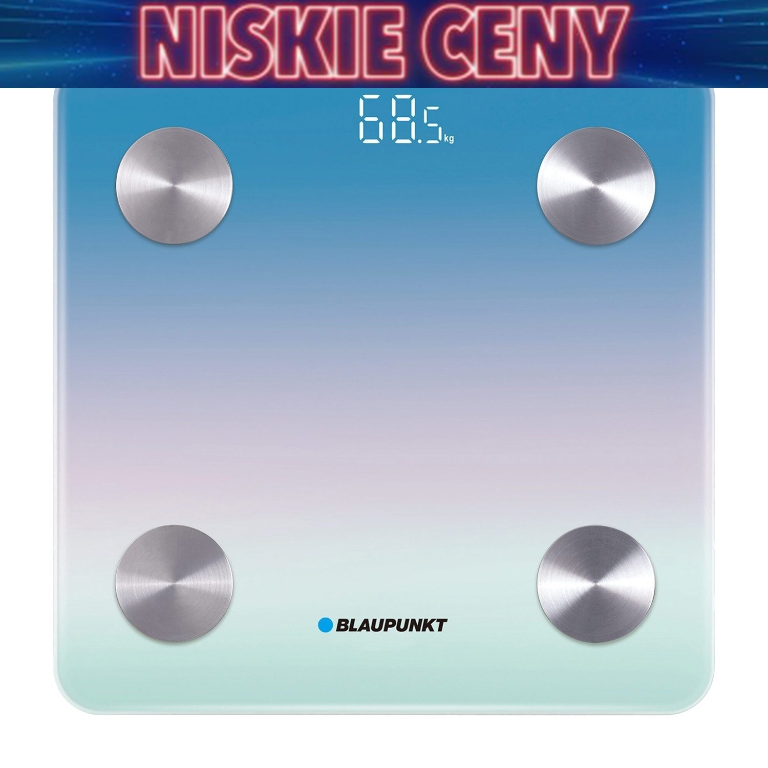 Waga łazienkowa Blaupunkt BSM601, z pomiarem tkanki tłuszczowej, niebieska