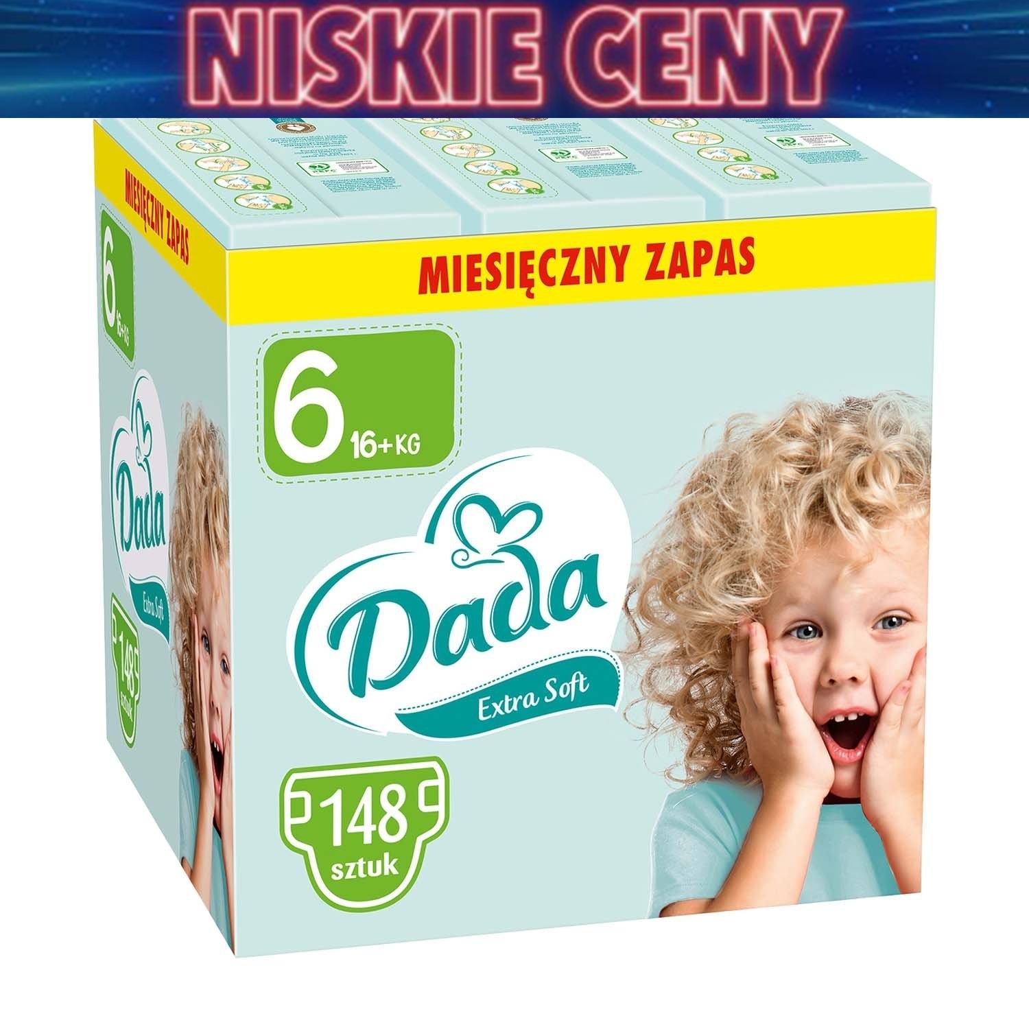 Pieluszki Extra Soft 6 XL, 16+ kg, 148 szt., z dodatkiem ekstraktu z aloesu